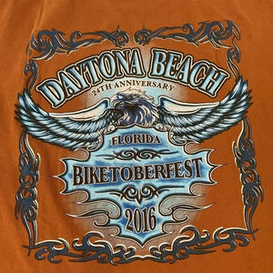 Biketoberfest 2016 T Shirt Mens XL Burnt Orange Long Sleeve Daytona Beach FL